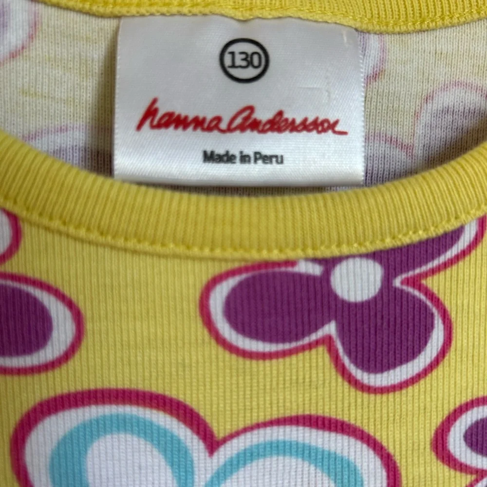 Girl”d Hanna Andersson yellow floral play dress Size 6/7
